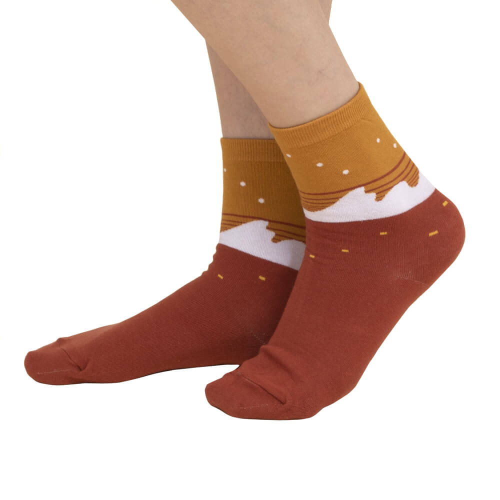 Womens Novelty Crew Socks- Natural collection- Water